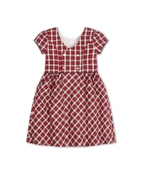 Hope & Henry Big Girls Short Sleeve Button Back Schoolgirl Dress