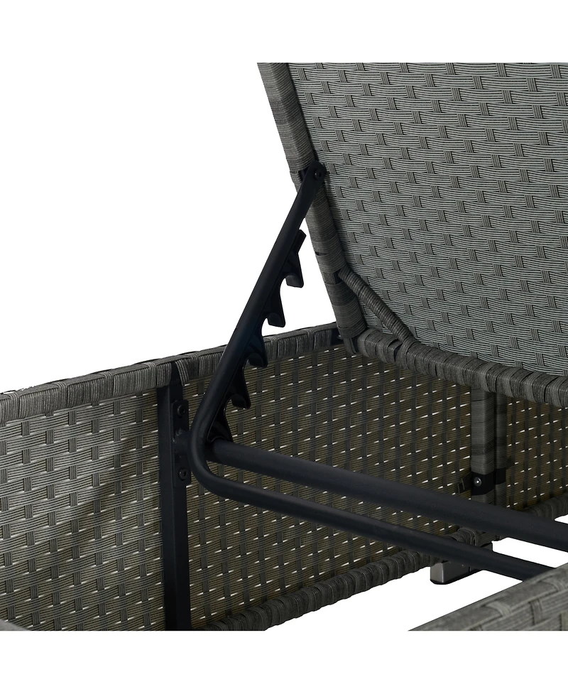 Streamdale Gray Rattan Outdoor Sofa and Deck Chair