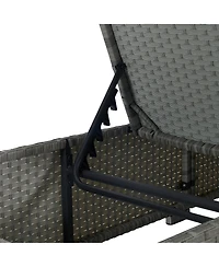 Streamdale Gray Rattan Outdoor Sofa and Deck Chair