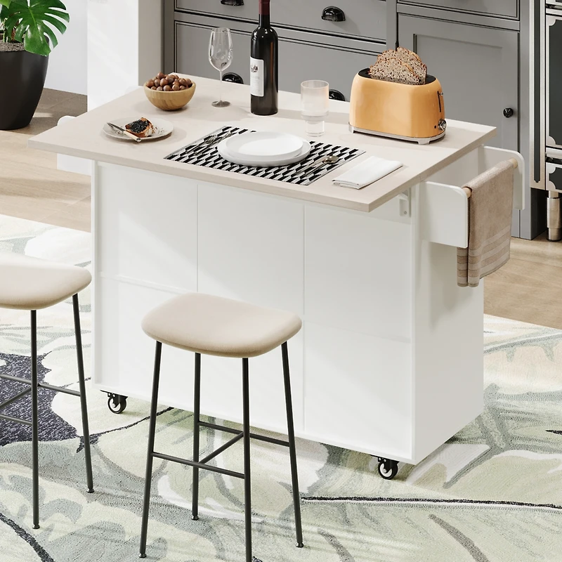 Streamdale Multipurpose Kitchen Island with Tilt-Out Trash Can