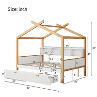 Streamdale Whimsical House Bed with Drawers and Bookshelves