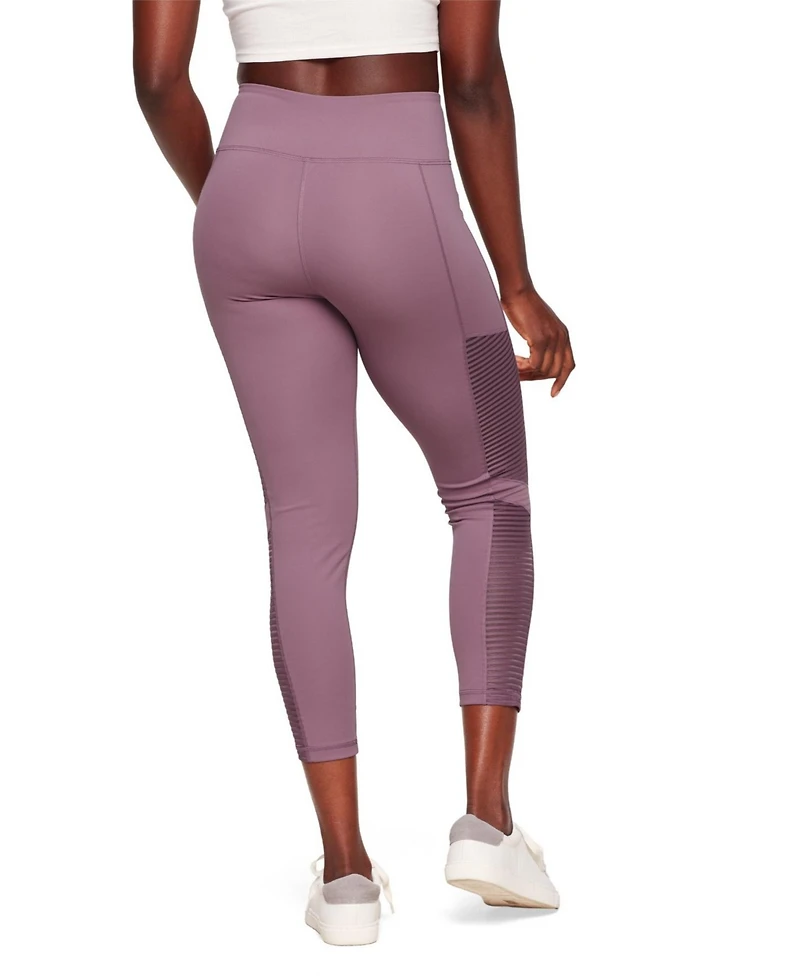 Adore Me Cali Women's Active 7/8 Legging With Striped Mesh