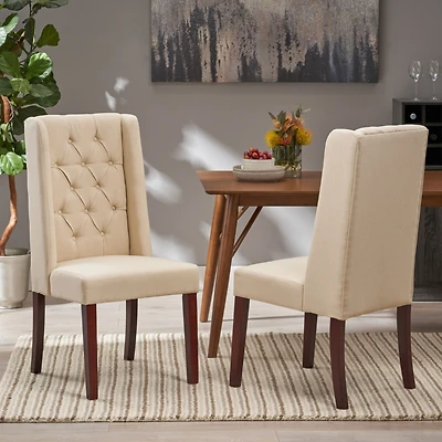 Streamdale Tufted Diamond Stitch Dining Chair With Wingback Design