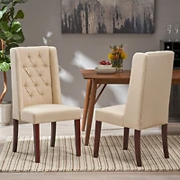 Streamdale Tufted Diamond Stitch Dining Chair With Wingback Design