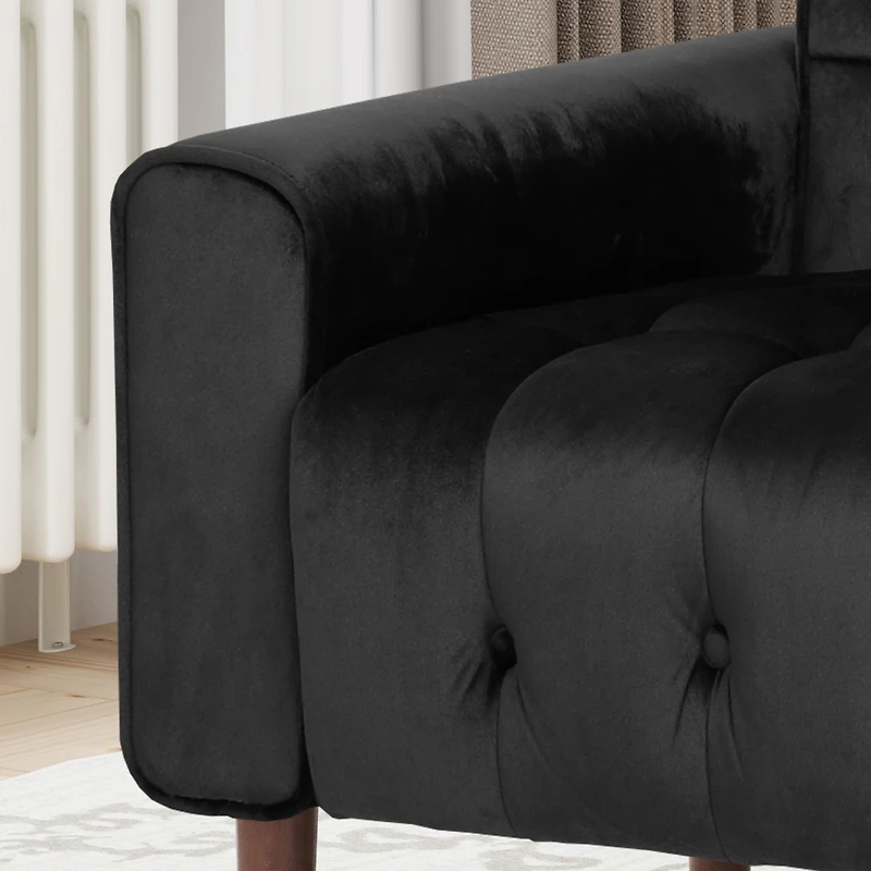 Streamdale Comfy Velvet Tufted Armchair For Living Room, Bedroom