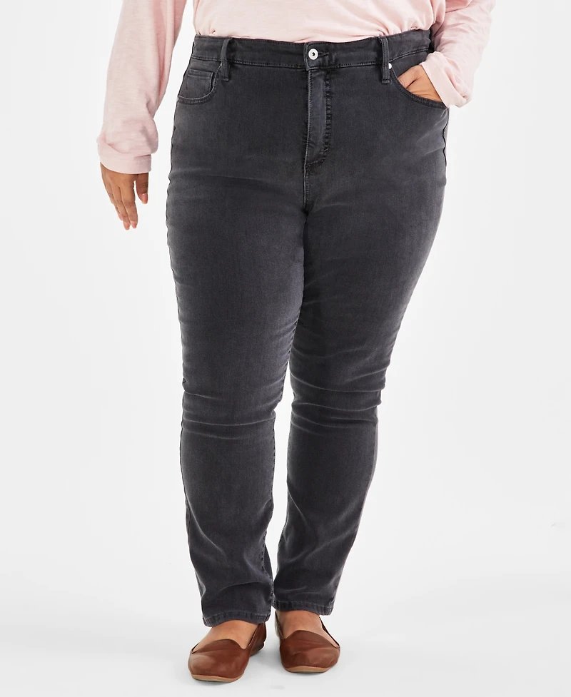 Style & Co Plus High-Rise Straight-Leg Jeans