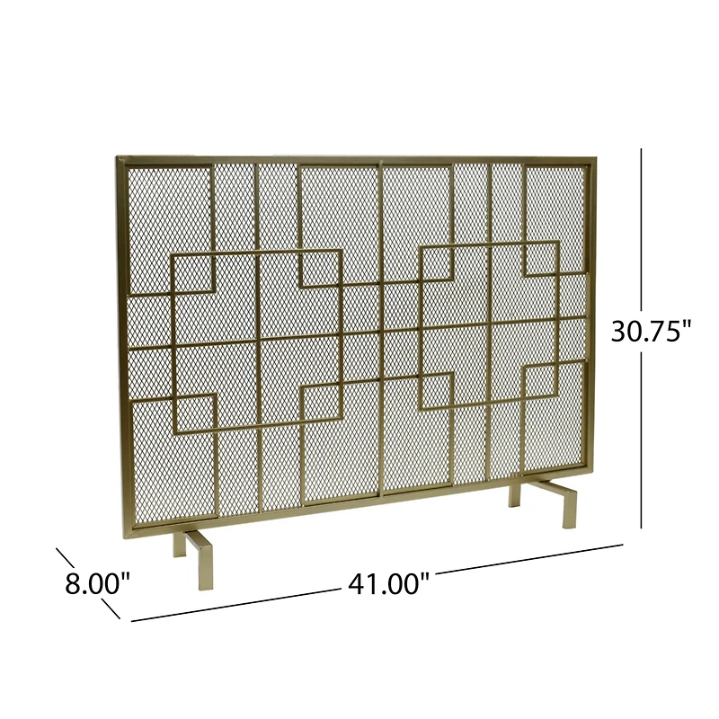 Streamdale Dorothy Modern Single Panel Iron Fireplace Screen