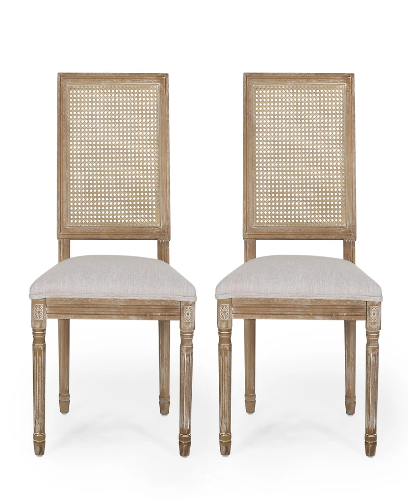 Streamdale Furniture French Country Cane Back Dining Chair With Upholstered Seat