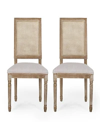 Streamdale Furniture French Country Cane Back Dining Chair With Upholstered Seat
