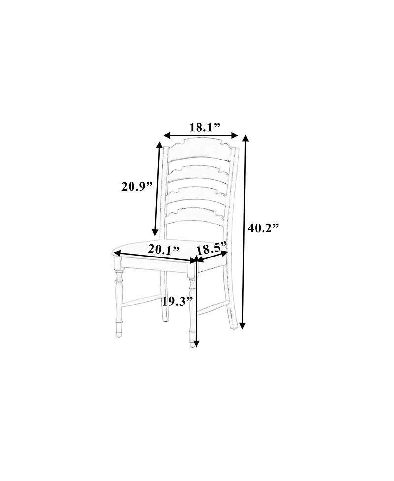 Streamdale Vintage Serrated Back Dining Chairs (Set of 4)