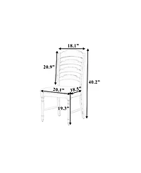 Streamdale Vintage Serrated Back Dining Chairs (Set of 4)