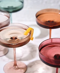 The Wine Savant Colored Classic Art Deco Coupe Glasses Set of 6
