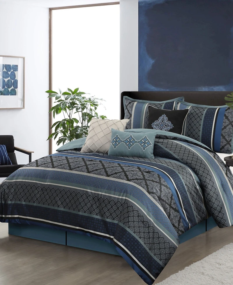 Stratford Park Tefia Jacquard Damask 7-Pc. Comforter Set
