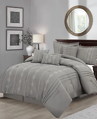 Closeout! Stratford Park Crocusveta Satin Embroidery 7-Pc. Comforter Set