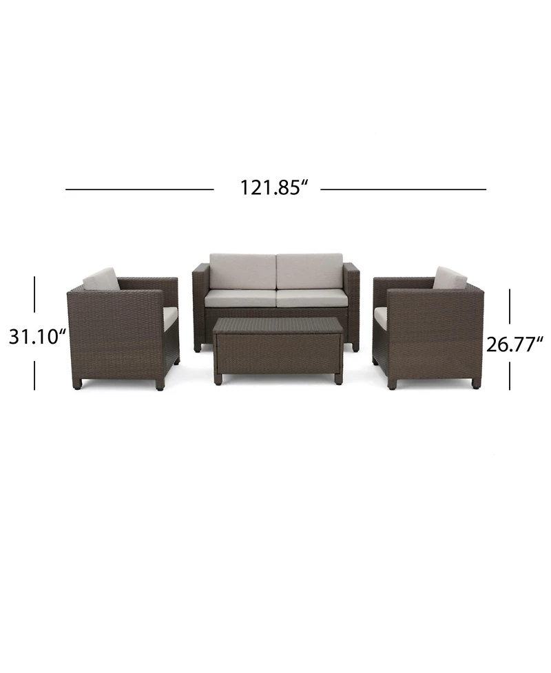 Streamdale 4-Piece Outdoor Sofa Set With Cushions And Coffee Table