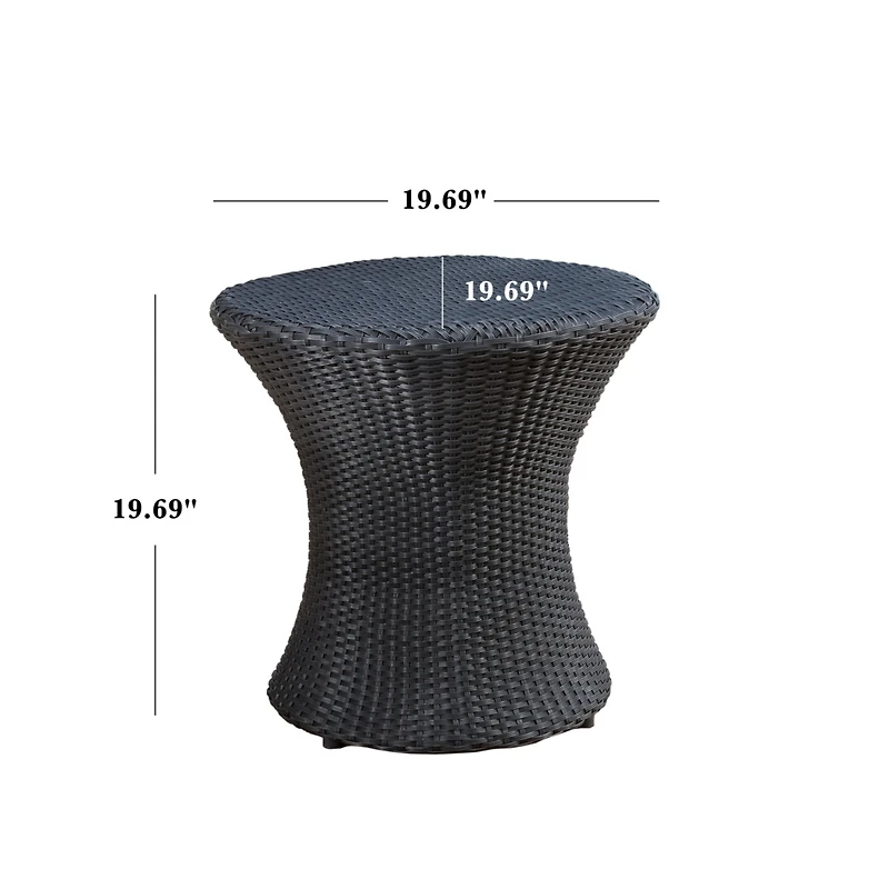 Streamdale Compact Hourglass Side Table For Indoor/Outdoor Use