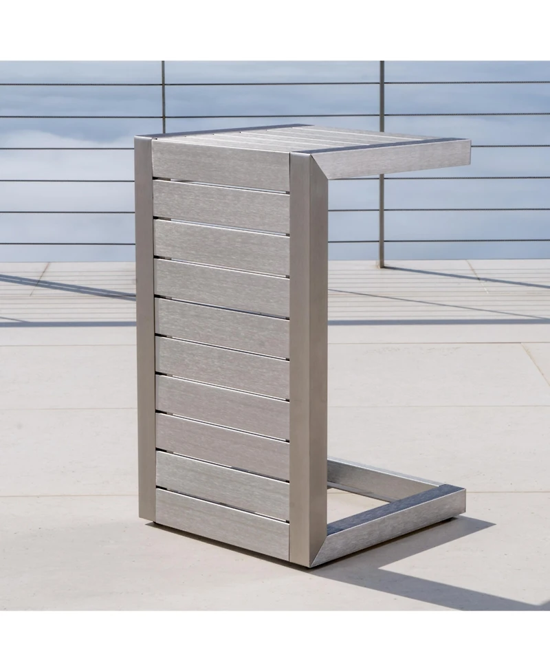 Streamdale Modern C-Shaped Patio Table In Grey
