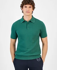 A|X Armani Exchange Men's Short Sleeve Knit Polo Shirt