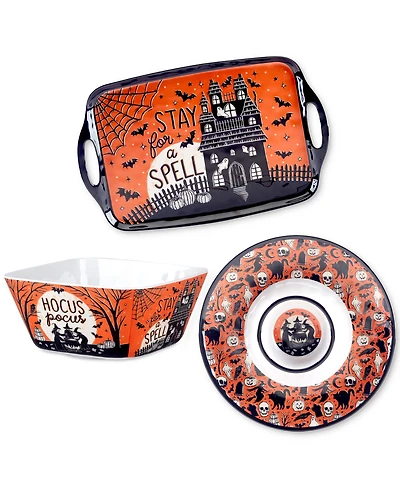 Certified International Hocus Pocus Melamine 3 Pc. Serving Set