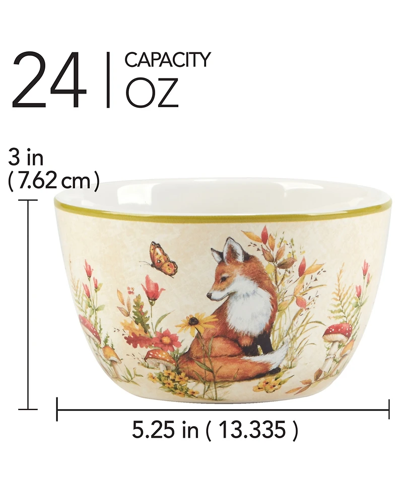Certified International Woodland Critters Ice Cream Bowls, Set of 4