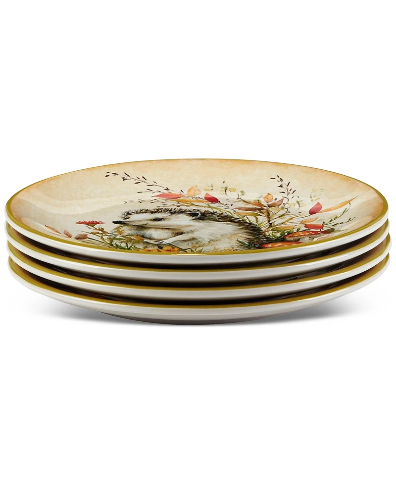 Certified International Woodland Critters Dessert Plates, Set of 4
