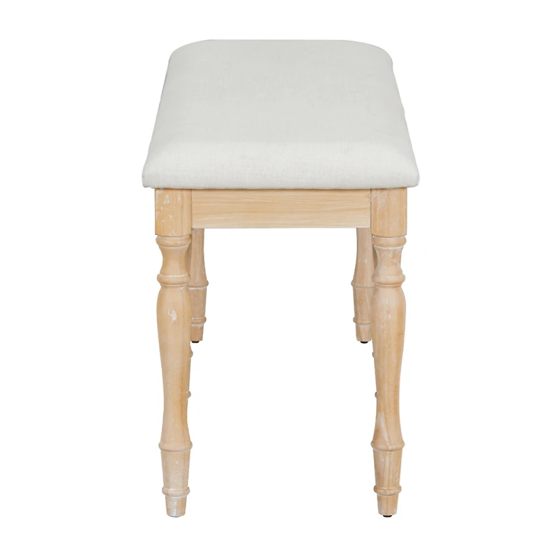 Streamdale Vintage 50.4" Upholstered Dining Bench with Turned Legs