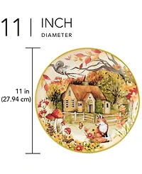Certified International Woodland Critters Dinner Plates, Set of 4