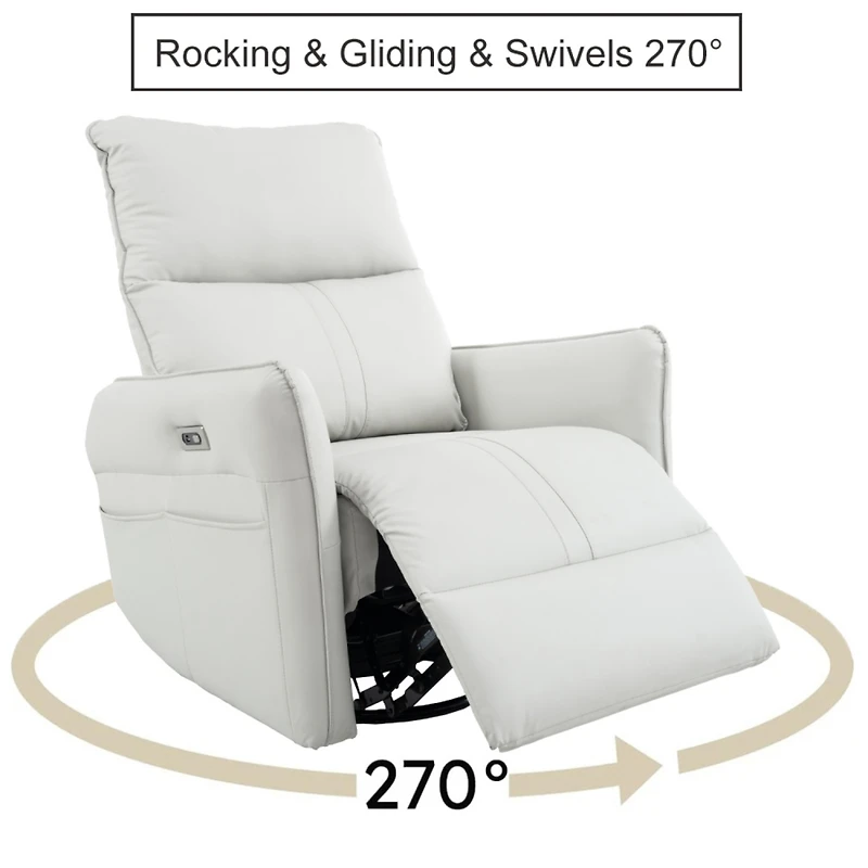 Streamdale 270 Power Swivel Glider Recliner with Usb Ports