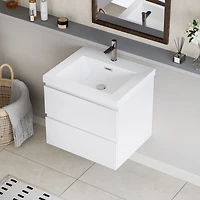 Streamdale 30" Wall-Mounted Vanity with Resin Sink & Soft-Close Drawers