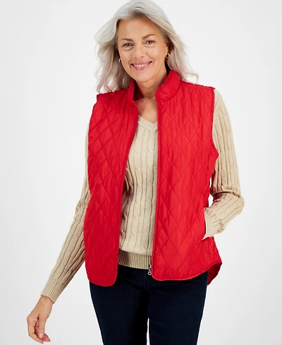 Style & Co Women's Quilted Mock-Neck Vest, Created for Macy's