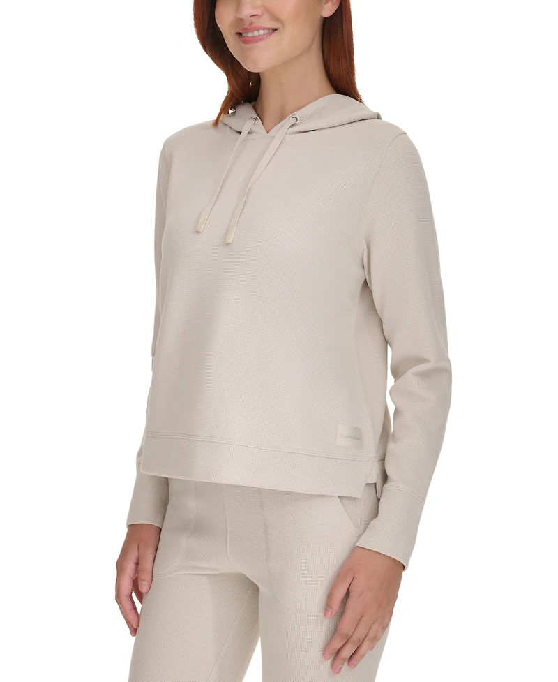 Calvin Klein Women's Tech Waffle-Knit Pullover Hoodie