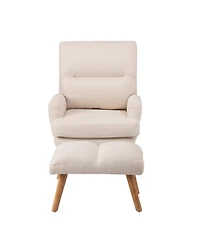 Streamdale Adjustable Accent Chair with Ottoman, Mid-Century Modern Lounge Chair