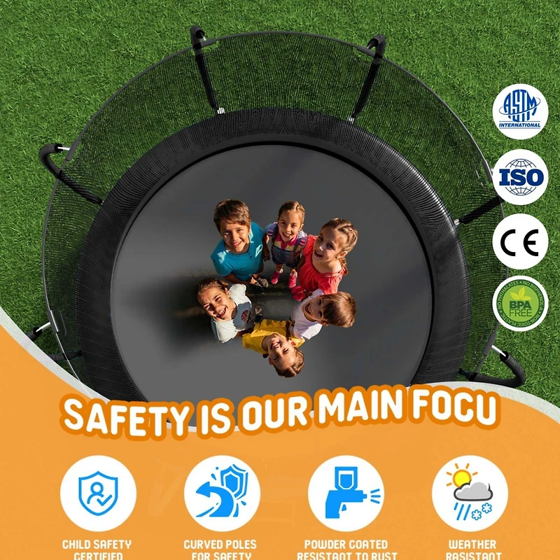 Streamdale 12' Trampoline with Safety Net & Basketball Hoop
