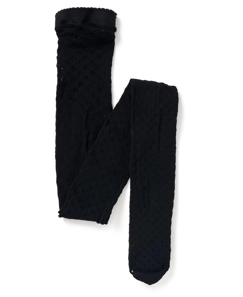 Walkpop Plus Size Deco Open-Knit Pattern Hosiery