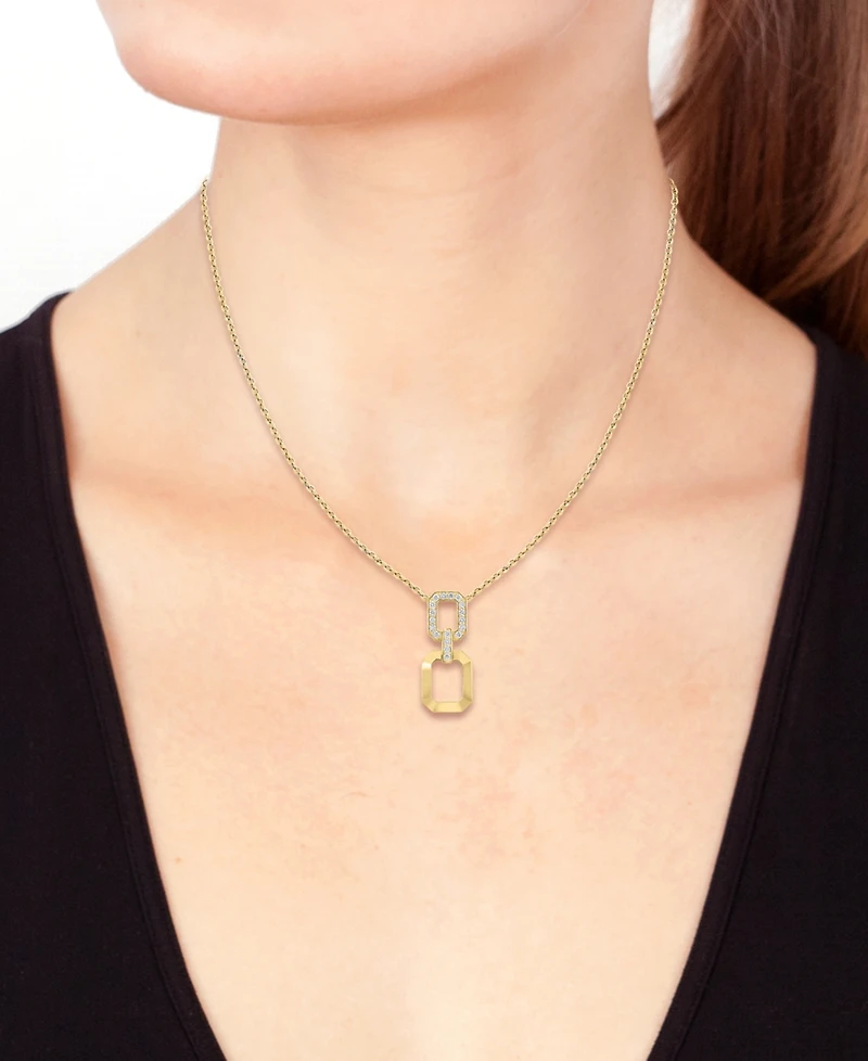 Effy Diamond & Polished Octagon Link 18" Pendant Necklace (3/4 ct. t.w.) in 14k Gold