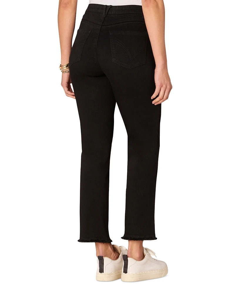 Democracy Petite Absolution Raw-Hem Slim-Straight Jeans