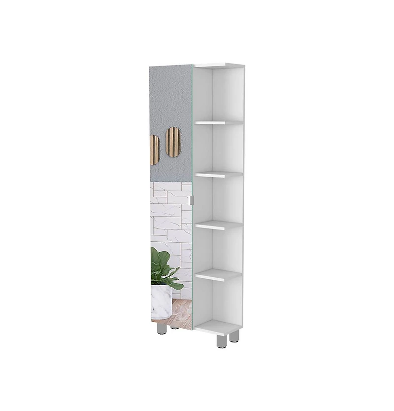 Fm Furniture Los Angeles Linen Cabinet with mirror