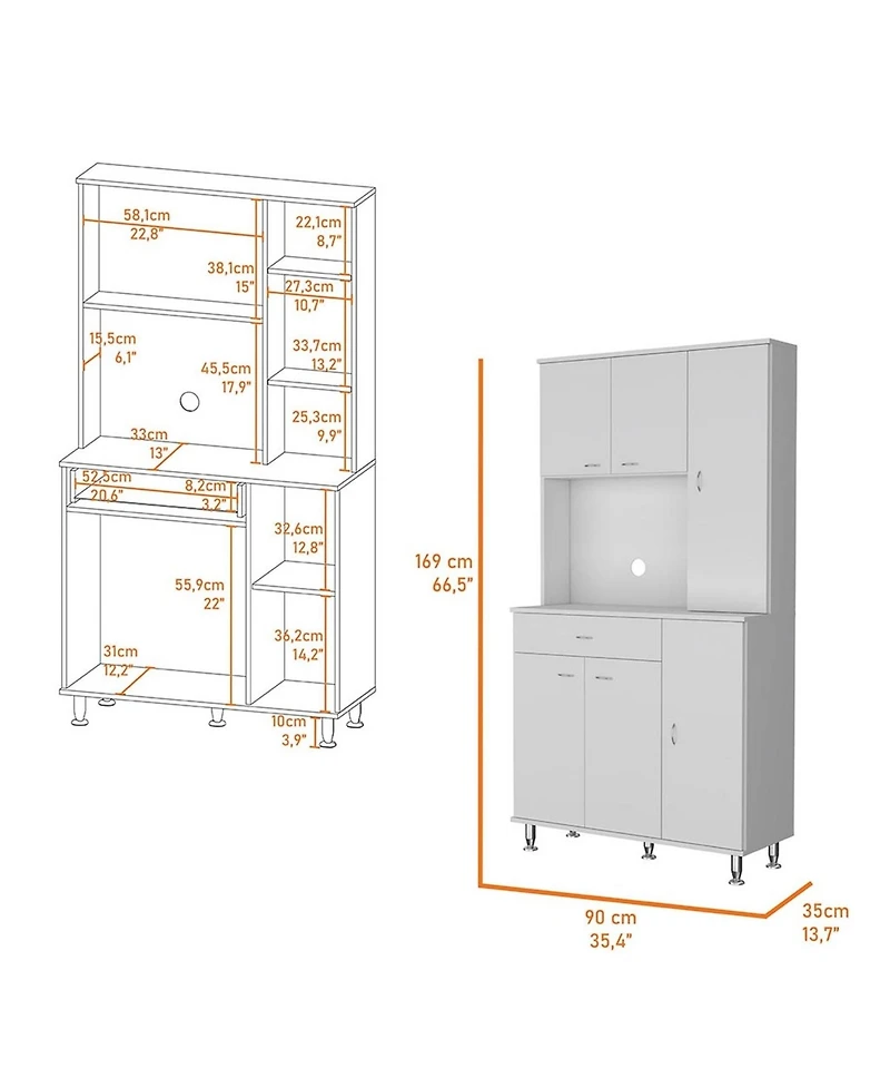 Fm Furniture Venice Pantry Cabinet