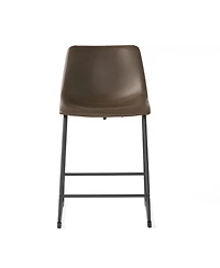 Streamdale Vintage Brown Counter Stools (Set Of 2) With Wide Seat