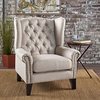 Streamdale Antique-Style Tufted Accent Chair With Decorative Trim