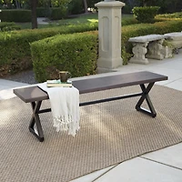 Streamdale Modern Outdoor Aluminum Bench With Steel Frame