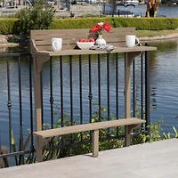 Simplie Fun Acacia Wood Balcony Bar Table, Gray