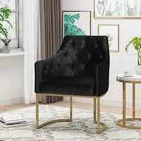 Simplie Fun Luxurious Modern Glam Accent Chair With Gold Accents
