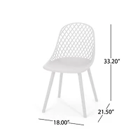 Streamdale Lily Modern Outdoor Dining Chair With Diamond Mesh
