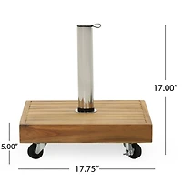 Streamdale Acacia Wood Umbrella Base With Concrete Core