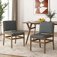 Streamdale Contemporary Upholstered Dining Chair Set With Rubberwood Frame