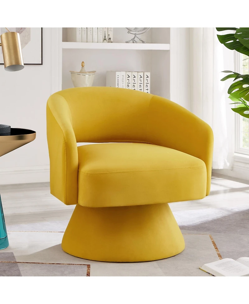 Streamdale Furniture Modern Swivel Accent Chair: Velvet, Open Back, 360° Rotation