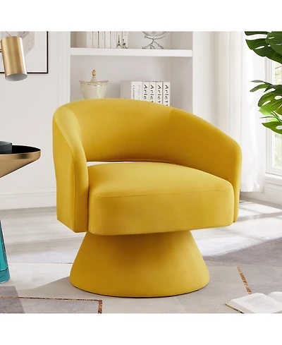 Streamdale Furniture Modern Swivel Accent Chair: Velvet, Open Back, 360° Rotation