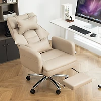 Streamdale Swivel Ergonomic Office Chair with Footrest, Leather, 155 Recline