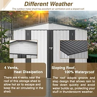 Streamdale 8 x 6 Ft All-Weather Metal Storage Shed with Lockable Doors